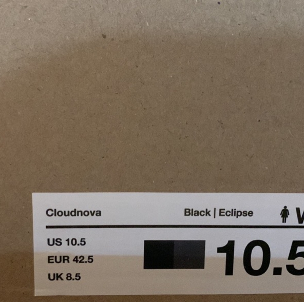 Womens brand new 10.5 black eclipse cloud novas